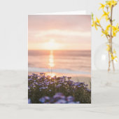 OCEAN BEACH SUNSET SYMPATHY CARD KAART (Gele Bloem)