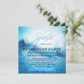 Ocean Beach Surf Summer Party Invitation Kaart (Staand voorkant)