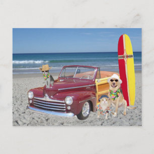 Ocean/Beach/Surfing/Woodie Briefkaart
