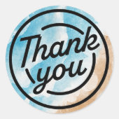 Ocean Beach Thema Bedankt Sticker (Voorkant)