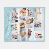 Ocean Beach Theme Family Photo Memory Collage Grid Fleece Deken (Voorkant (Horizontaal))