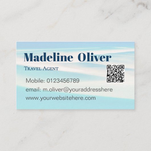 Ocean Beach Travel Agent Code QR Carte de visite (Dos)