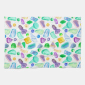 Ocean Beach Treasures Zee Glass Marbles Buttonnen Theedoek (Horizontaal)