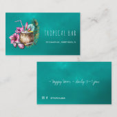 Ocean beach tropical bartender cartes de visite (Devant / Derrière)