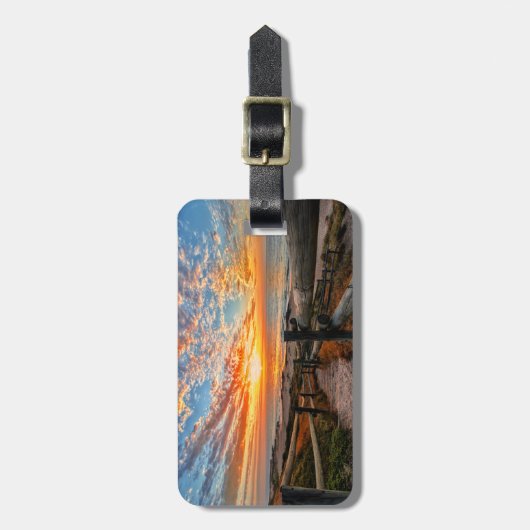 Ocean Beach Uitzicht Tropical Sunset Paradise Drea Bagagelabel (Voorkant verticaal)