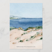 Ocean Beach Watercolor Faire-part de mariage côtiè (Dos)
