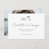 Ocean Beach Watercolor Mariage côtier Merci (Devant / Derrière)