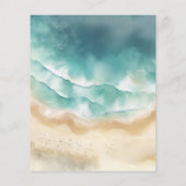 Ocean Beach Waterverf Zomer Verloving Flyer (Achterkant)