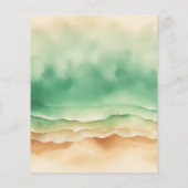 Ocean Beach Waterverf Zomergroene zon Flyer (Achterkant)