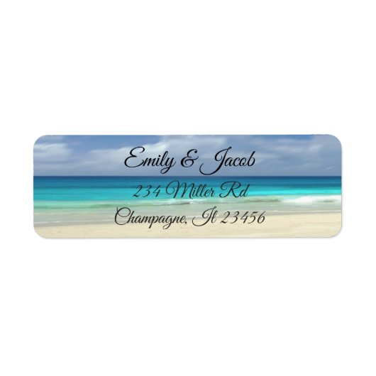 Ocean Beach Waves Return Address Labels (Voorkant)