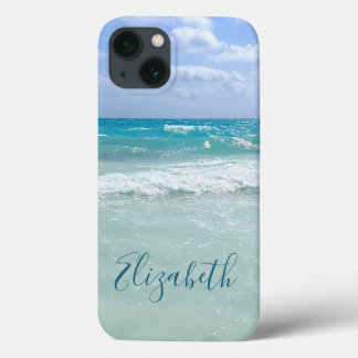 Ocean Beach Waves Voeg Jouw namen toe iPhone 13 Hoesje
