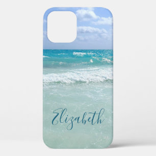 Ocean Beach Waves Voeg Jouw namen toe iPhone 12 Hoesje