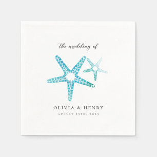 Ocean Beach Wedding Starfish Turquoise Servet