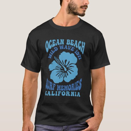 Ocean Beach Wild Wave 1971 Surf Memories T-shirt (Voorkant)