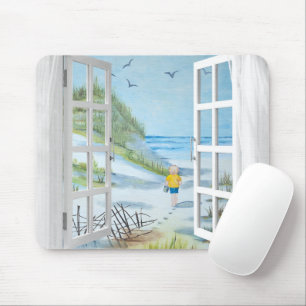 Ocean Beach Window Waterverf Muismat
