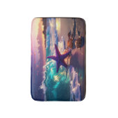 Ocean beach with violet starfish badmat (Voorkant Verticaal)