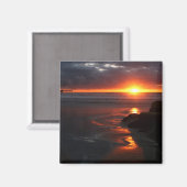 Ocean Beach zonsondergang Magneet (Voorkant / Achterkant)