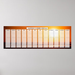 Ocean Beach Zonsopgang Verjaardagskalender Poster