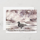 Ocean Bird Scripture Isaiah 55 1 Prayer Card  Briefkaart (Voorkant / Achterkant)