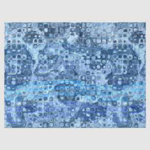 Ocean Blauw Abstract Waterpatroon Tissuepapier