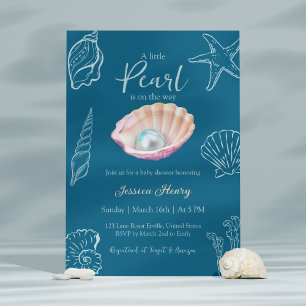 Ocean Blauwgroen Little Pearl On The Way Baby show Kaart