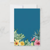 Océan Bleu Aquarelle Tropicale Mariage Floral RSVP (Dos)