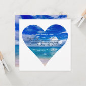 Océan Bleu | Carte de Félicitations Semi-Brillant (Devant/Arrière en situation)