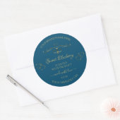 Océan Bleu Produit Étiquettes Décoré Coeurs Or (Enveloppe)