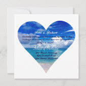 Océan bleu | Semi-brillant faire-part de mariage (Devant)