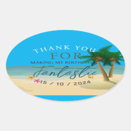 Ocean Bliss Celebrations Ovale Sticker