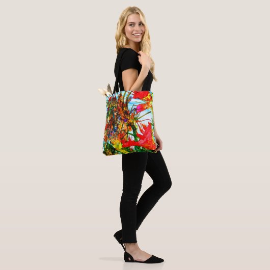 Ocean Blooms Canvas tas (u kunt aanpassen) (Op model)