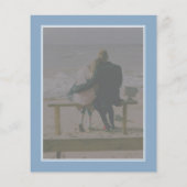 Ocean Blue 2-foto budget bruiloft uitnodiging (Achterkant)