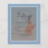 Ocean Blue 2-foto budget bruiloft uitnodiging (Voorkant)