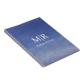 Ocean Blue aangepaste monogram naam Notitieboek (Rechterzijde)