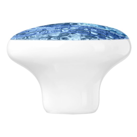 Ocean Blue Abstract Water Pattern Keramische Knop (Zijkant)
