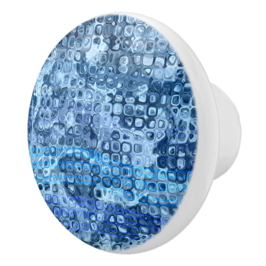 Ocean Blue Abstract Water Pattern Keramische Knop (Rechts)