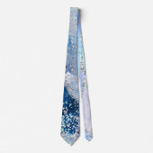Ocean Blue Agate Glitter Sparkly Stropdas (Voorkant)