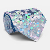 Ocean Blue Agate Glitter Sparkly Stropdas (Opgerold)