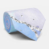 Ocean Blue Agate Parties scintillant Cravate (Roulé)