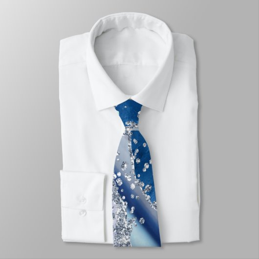 Ocean Blue Agate Parties scintillant Cravate (Attaché)