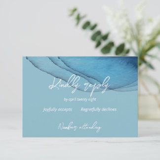 Ocean blue aquamarine RSVP kaartje