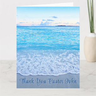 Ocean Blue Beach Pastor Waardering Bedankkaart