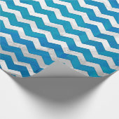 Ocean Blue Chevron Pattern Cadeaupapier (Hoek)