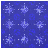 Ocean Blue Compass Roos Stof (Swatch)