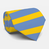 Ocean Blue en Gold Horizontal Striped Stropdas (Opgerold)