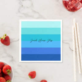 Ocean Blue en Green Striped Paper Servet