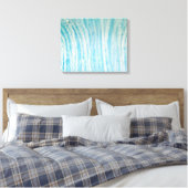 Ocean Blue en White Abstract Canvas Afdruk (Insitu (Slaapkamer))