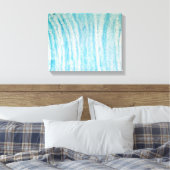 Ocean Blue en White Abstract Canvas afdrukken (Insitu (Slaapkamer))