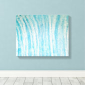 Ocean Blue en White Abstract Canvas afdrukken (Insitu (Houten vloer))