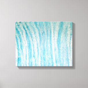 Ocean Blue en White Abstract Canvas afdrukken